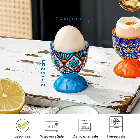 Patrones Boho pintados a mano en vasos para huevos HENXFEN LEAD.