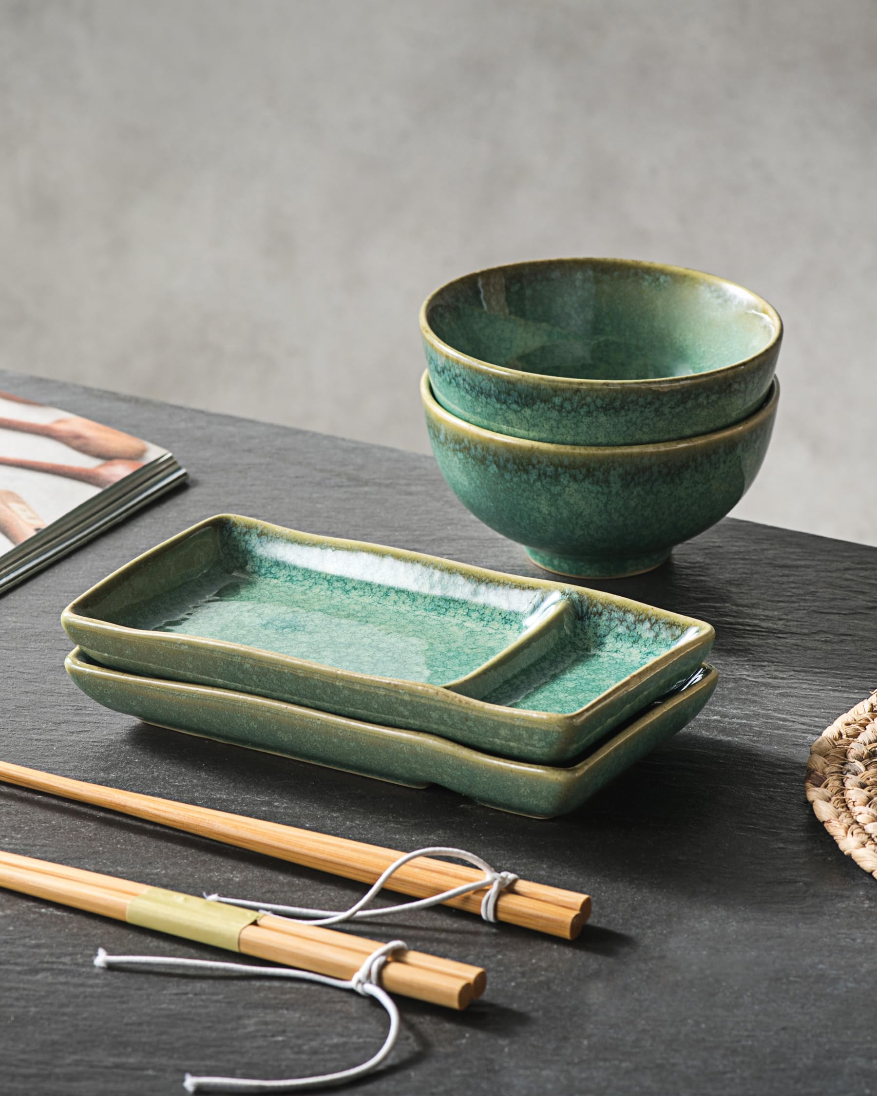 Platos para dips y salsas HENXFEN LEAD, prácticos para soja y wasabi.