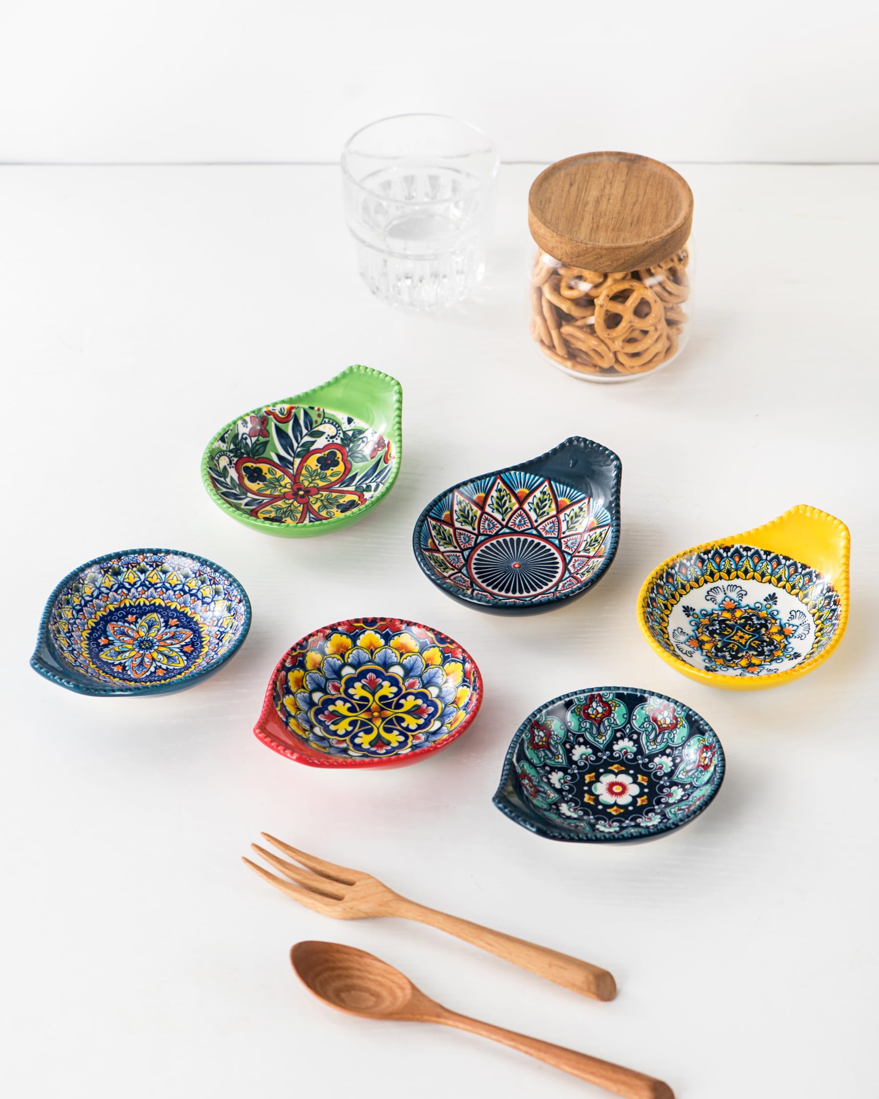 Tazones cerámicos HENXFEN LEAD para aperitivos y salsas, rápidos de servir.