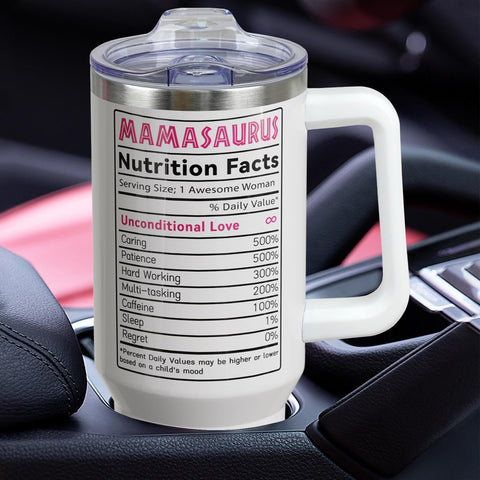 Heqianco Mamasaurus 40oz cabe en portavasos del coche para viaje cómodo.