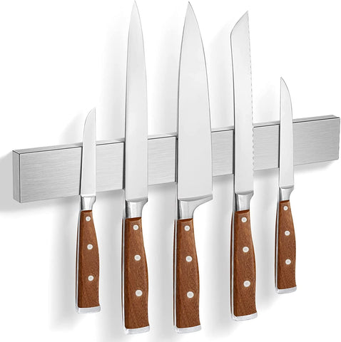 Hereof cinta magnética para cuchillos anclada a la pared, acceso rápido y organización diaria.