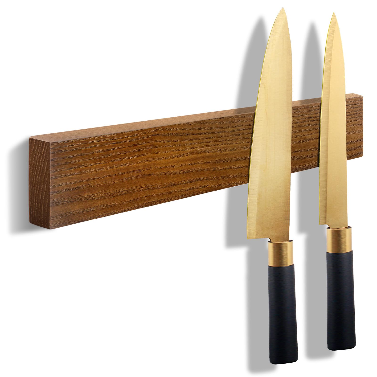 HEREOF Portacuchillos de madera montado en pared para cocina ordenada.