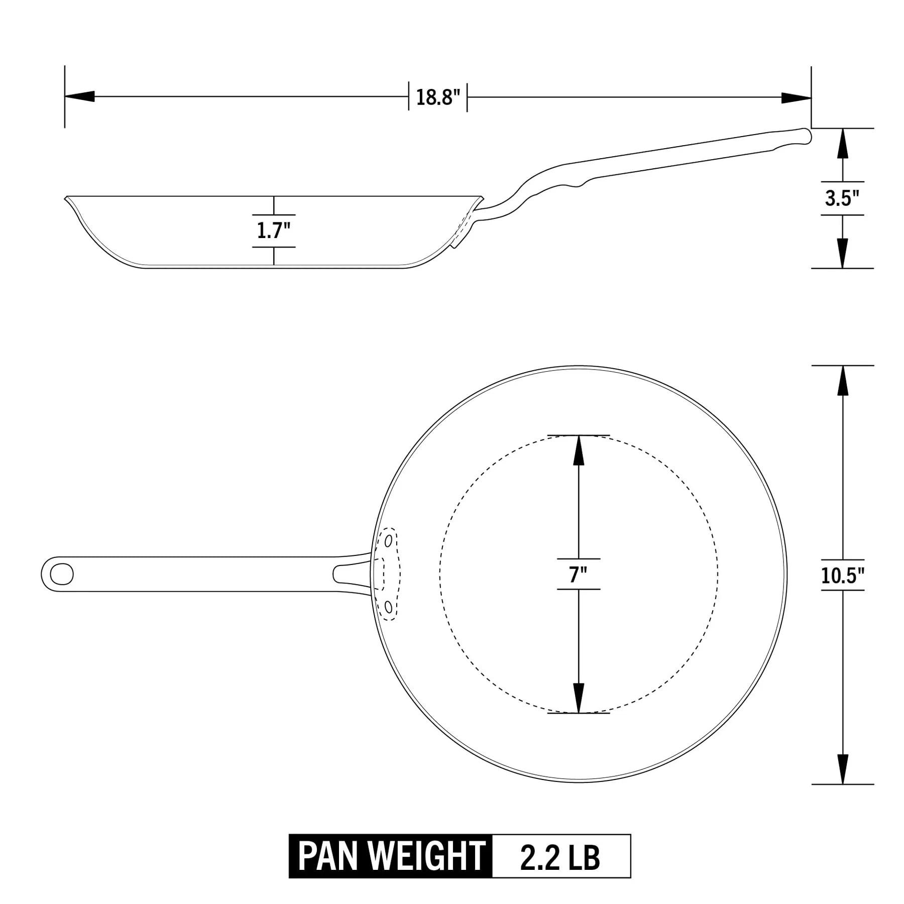 Heritage Steel Eater, base 5-ply apta para inducción y calor parejo.