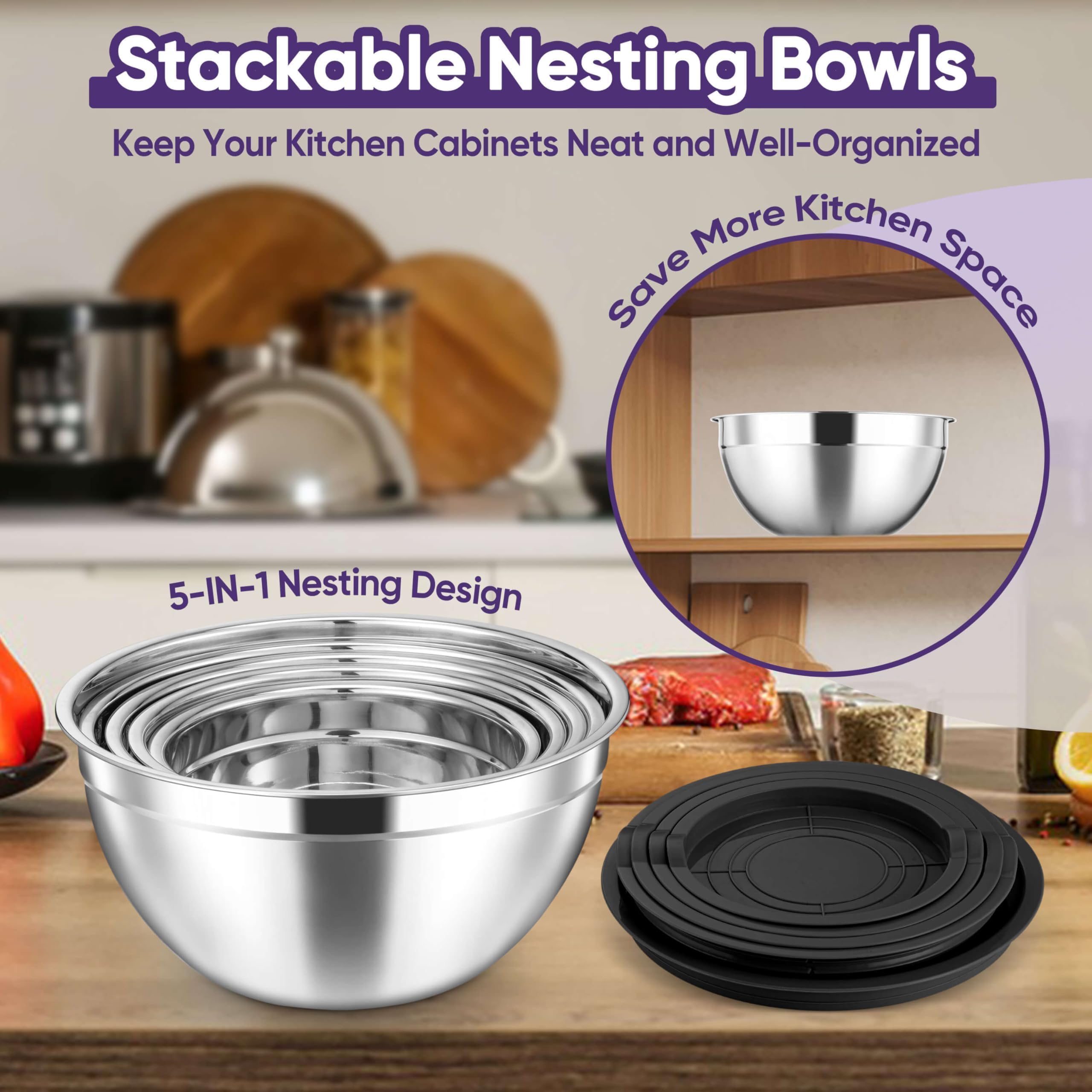 Herogo bol-mezcla 2qt con tapa hermética para organizar ingredientes