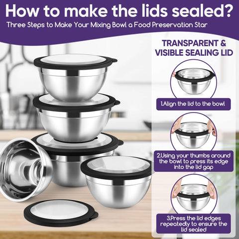 Herogo diseño nido apilable para ahorro de espacio en cocina.