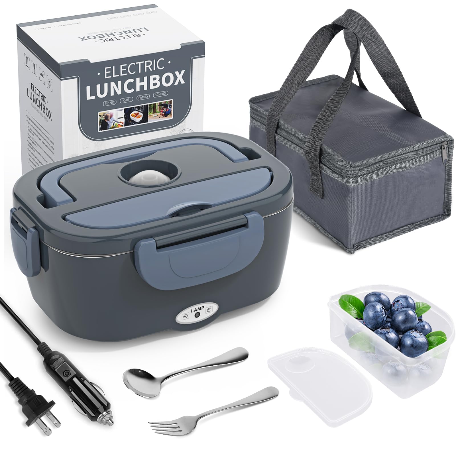 Herrfilk caja eléctrica para comidas, vista frontal, lista para calentar en cualquier lugar