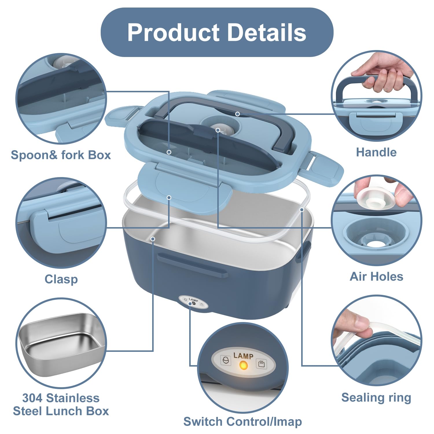 Accesorios incluidos: bolsa aislante y cubiertos para comer en cualquier lugar.