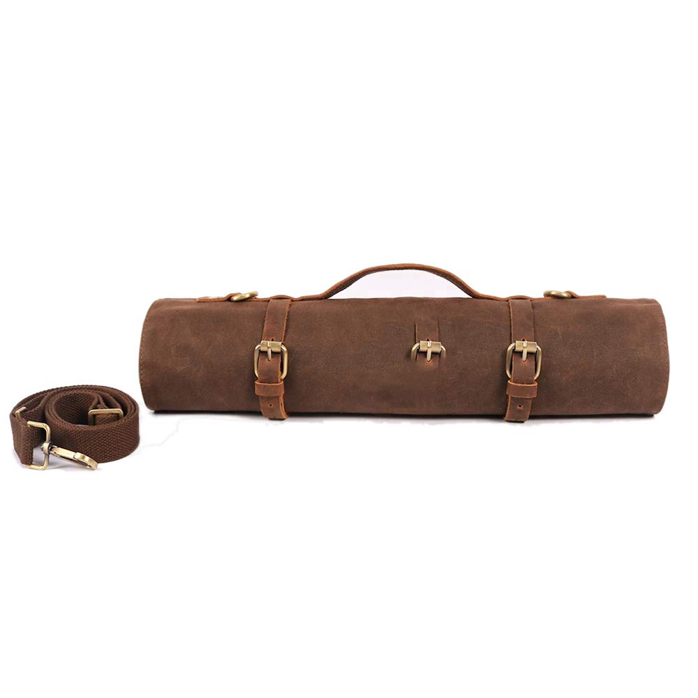 HERSENT bolsa porta-cuchillos con 11 bolsillos para acceso rápido en la cocina.