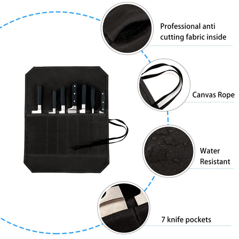 HERSENT estuche para cuchillos con capacidad de siete piezas.