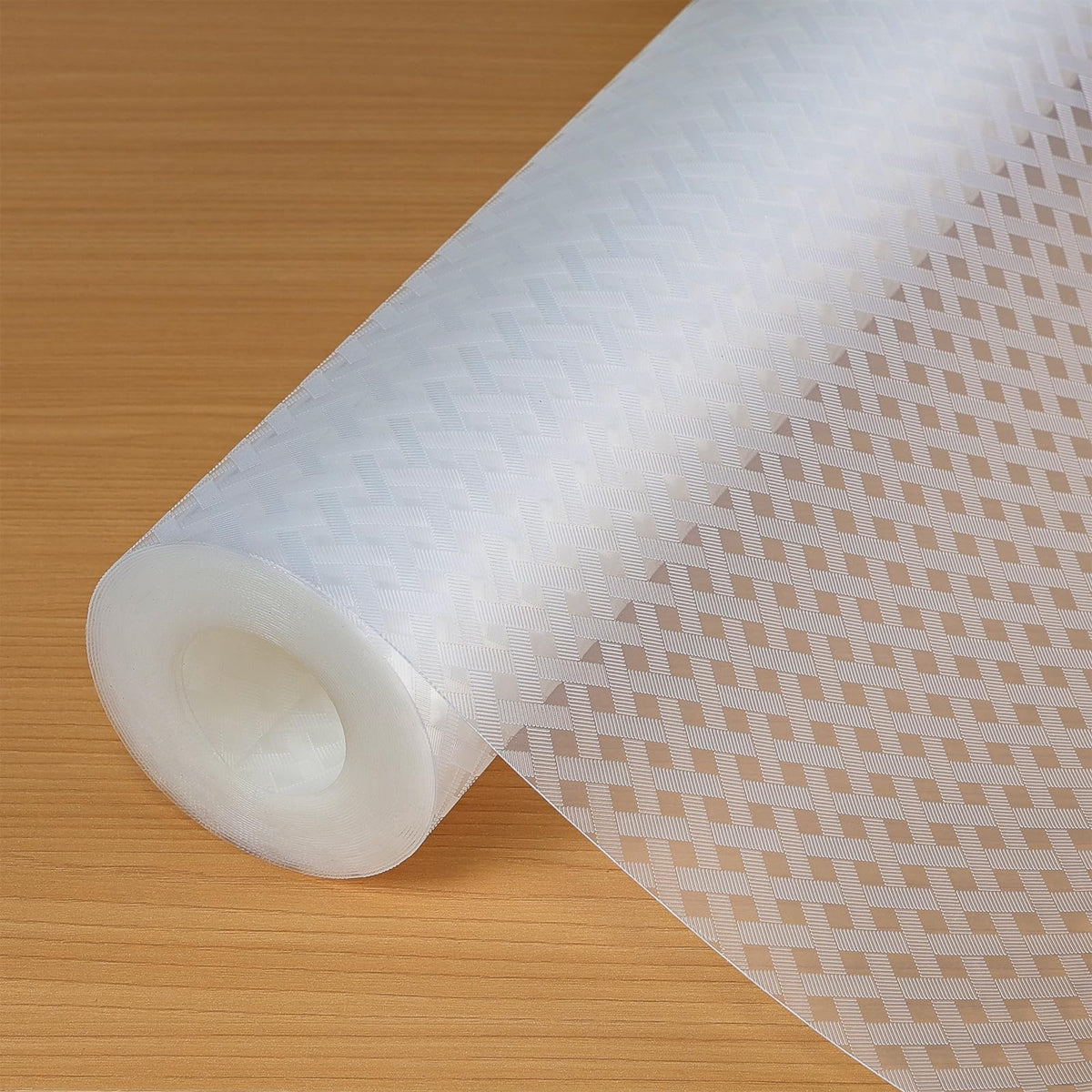 Hersvin forro estante transparente con rayas cruzadas para protección duradera.