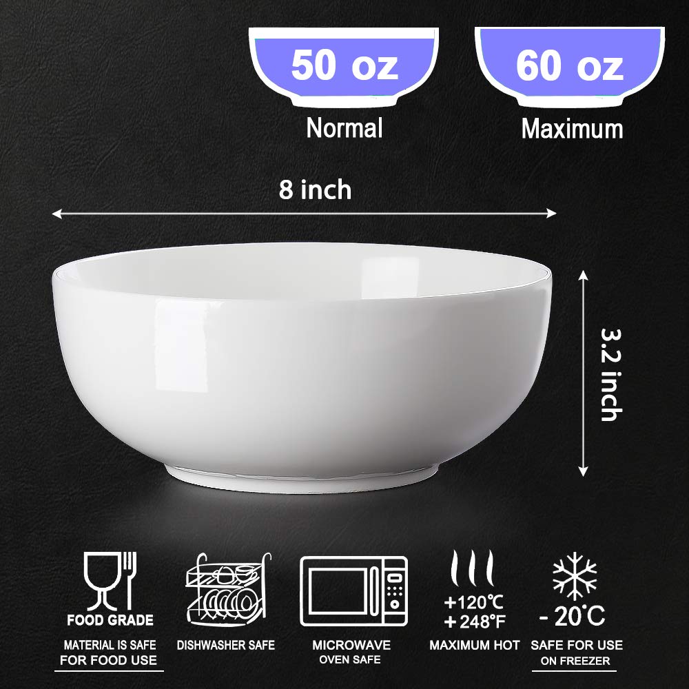 Conjunto Hesen de tres tazones de porcelana blanca para servir