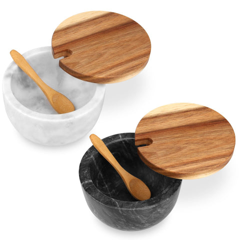 HESHIBI salero en caja con tapa de marmol, diseño elegante para la cocina