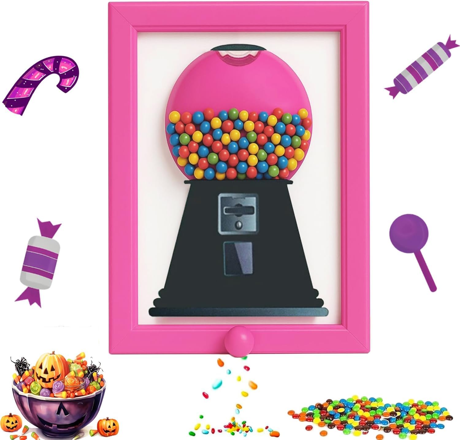 Heskbirg Dispensador de Dulces en Marco Pared, decoración divertida y distribución ordenada.
