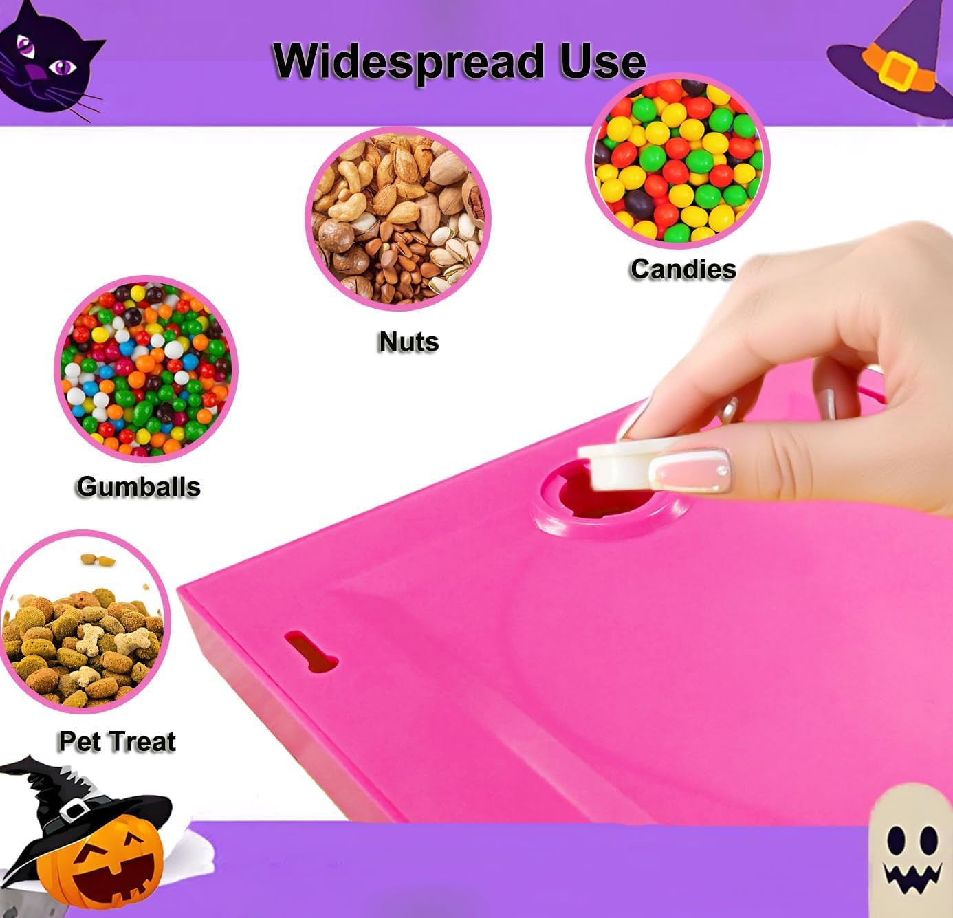 Heskbirg Dispensador con Frente de Acrílico, acceso fácil a caramelos y gominolas.