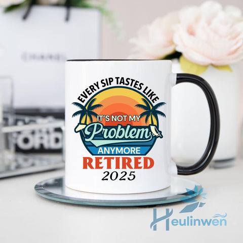 Taza Heulinwen para mamá o papá jubilados, regalo práctico y memorable.