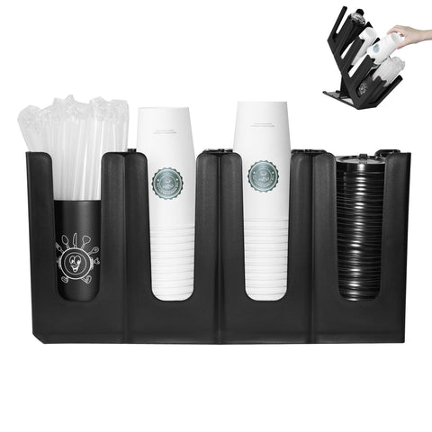 HEWASME dispensador de tapas para tazas, ideal para barra de café ordenada.