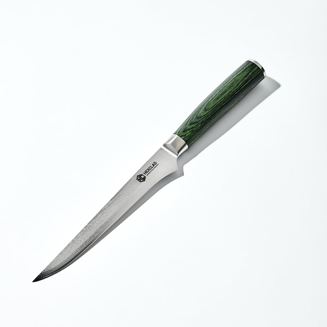 HexClad cuchillo desos 6 pulgadas hoja damasco japonés para desos precisos