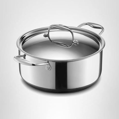 Olla HexClad de 10 pulgadas para guisos y pan artesanal.