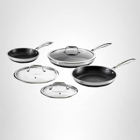 Tapa de vidrio templado HexClad, horno hasta 400°F para recetas flexibles.