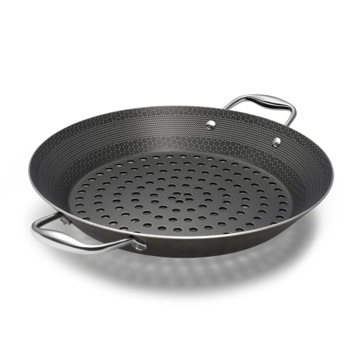 Sartén HexClad con superficie hexagonal antiadherente para sellar carnes
