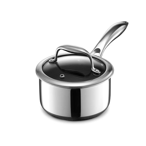 HexClad Hybrid cacerola 0,95 L con tapa de vidrio para hervir.