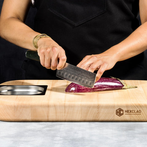 Afilado de 12 grados gracias al proceso Honbazuke en HexClad Nakiri