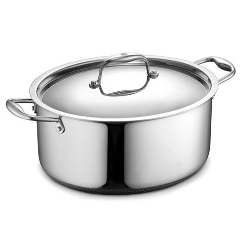 HexClad olla oval 6-5 cuartos con superficie hexagonal para sellar sabores