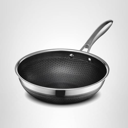 HexClad Wok Híbrido, diámetro de 10 pulgadas y altura de 3.5 pulgadas.