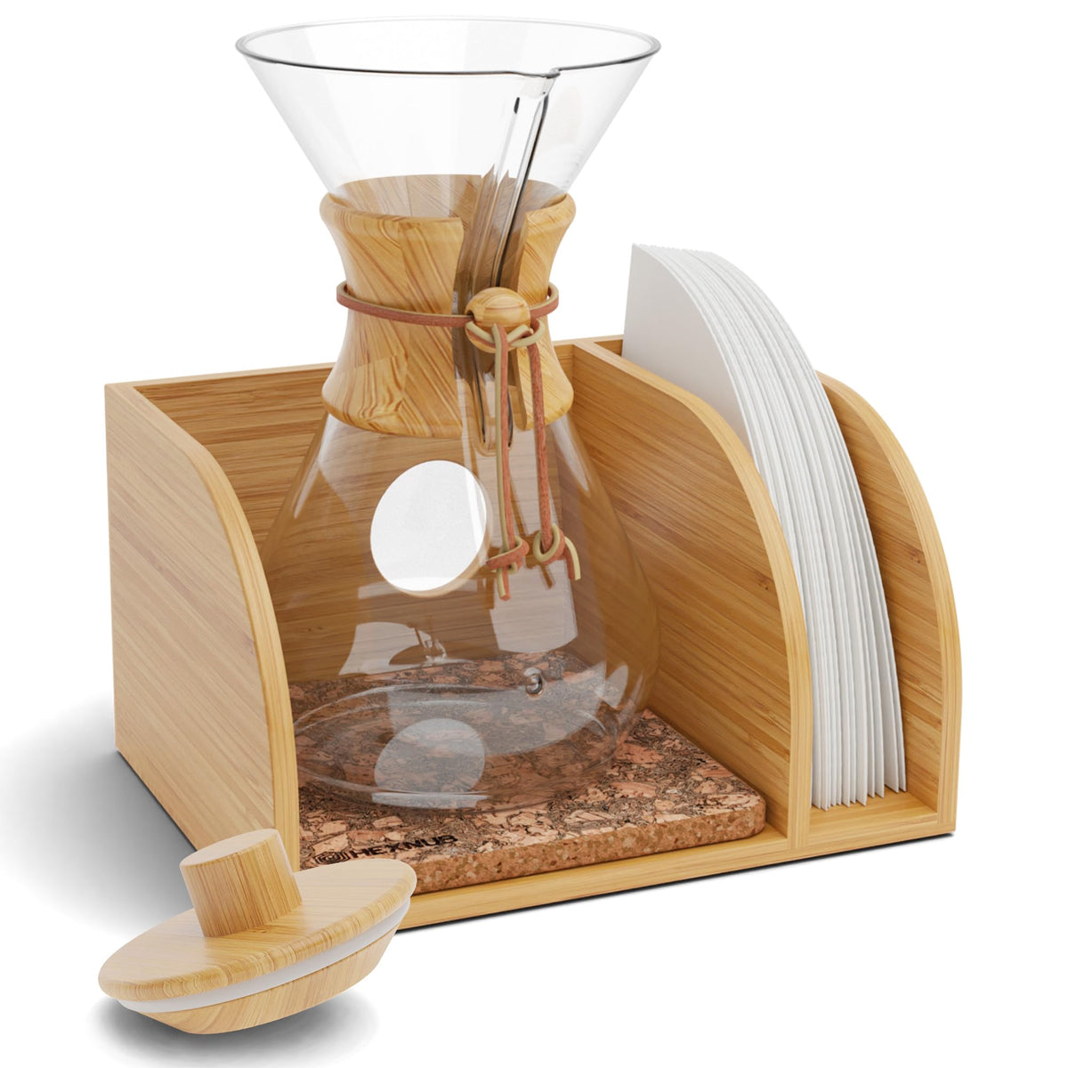 HEXNUB estante-organizador y tapa para cafetera de goteo, organización elegante
