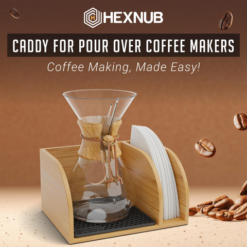 HEXNUB soporte de bambú para chemex y bodum, diseño compacto