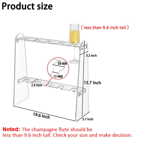 Hexsonhoma: soporte 2 niveles para copas champán, diseño claro que realza la decoración.