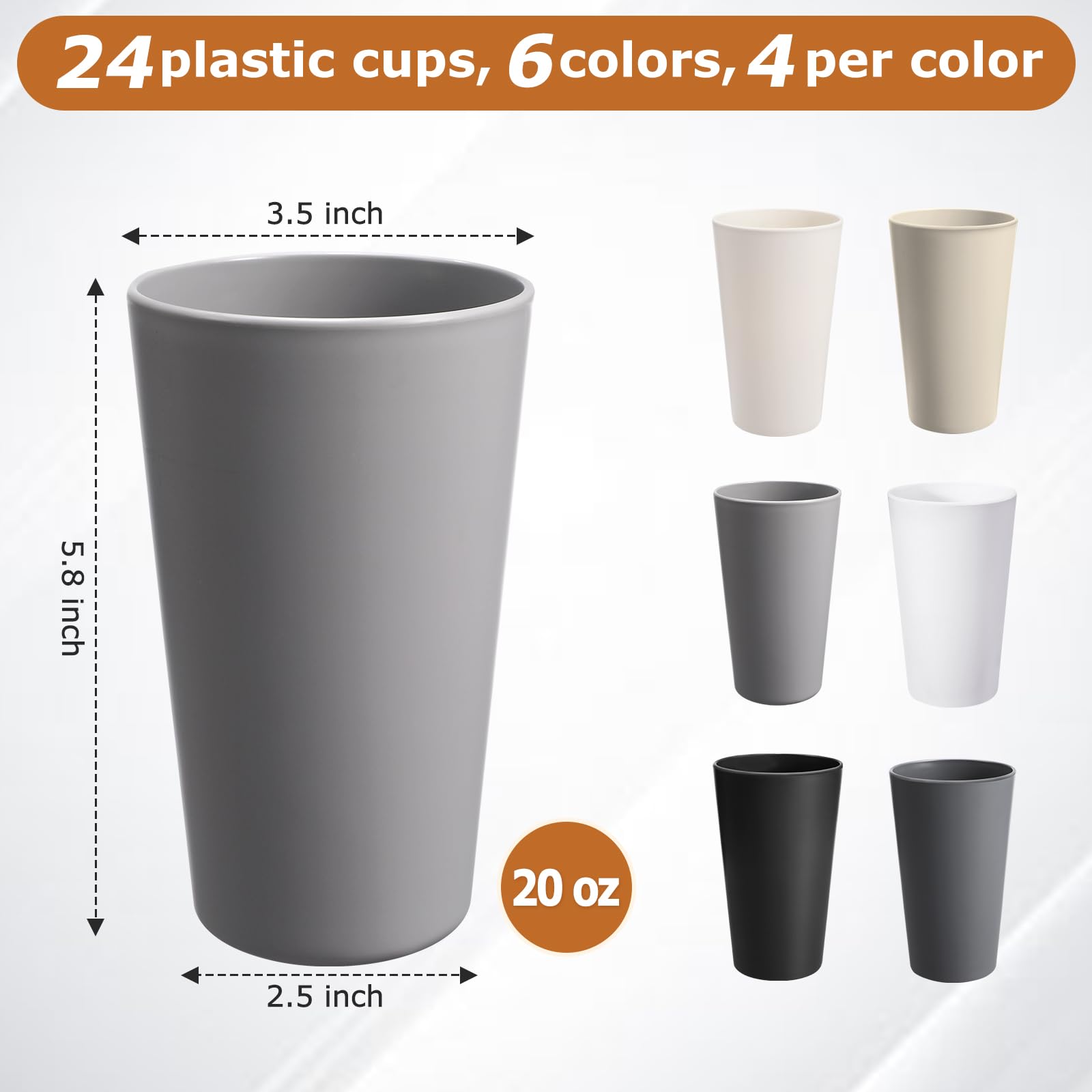 heycome vasos 20 onzas apilables para ahorro de espacio y organización.