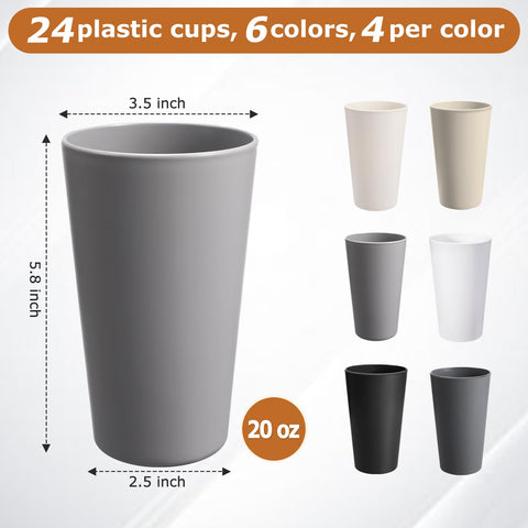 heycome vasos 20 onzas apilables para ahorro de espacio y organización.