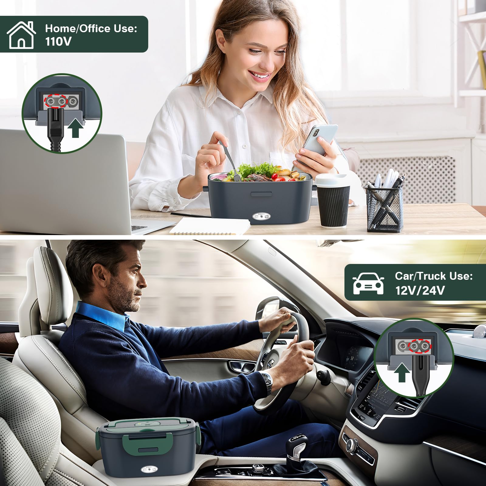 Heyfavor Lunchbox cierre hermético para evitar derrames en viajes.