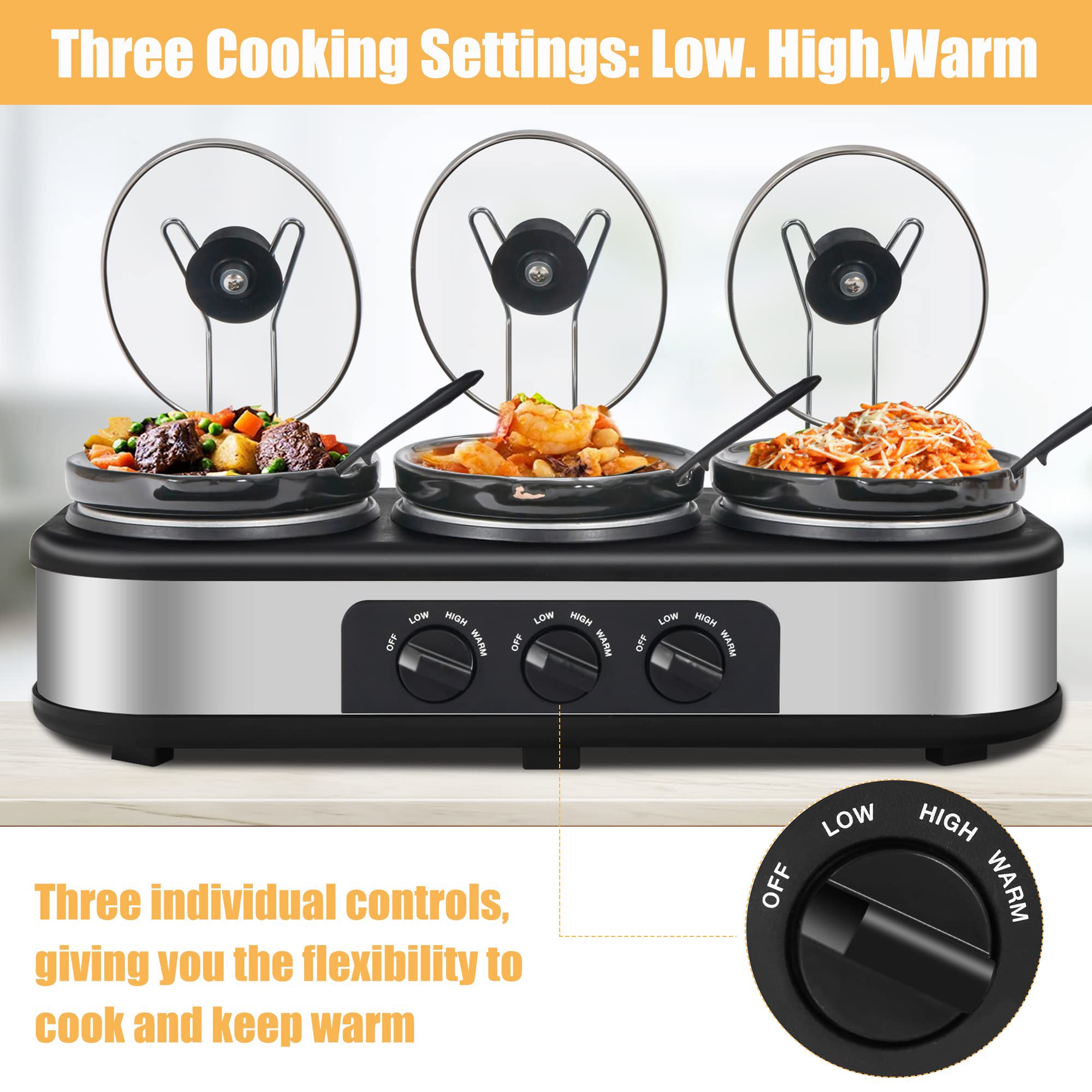 HEYNEMO tres ajustes de cocción low-high-warm para mantener platos a punto