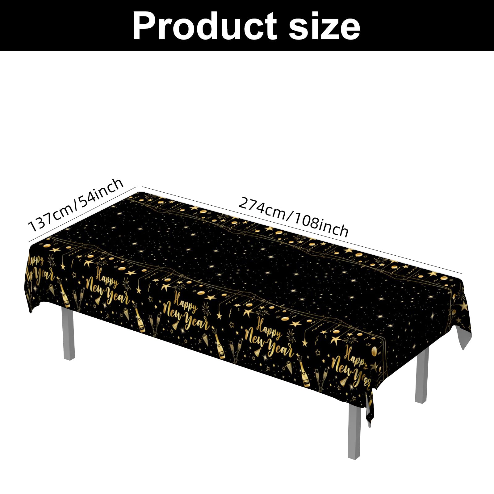 HEYPRIIL mantel 108x54 para Año Nuevo, protege la mesa.