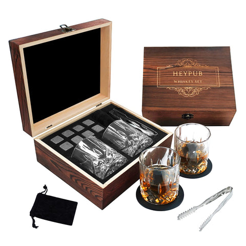 HEYPUB set regalos whisky: dos vasos de cristal para disfrutar el whisky con estilo.