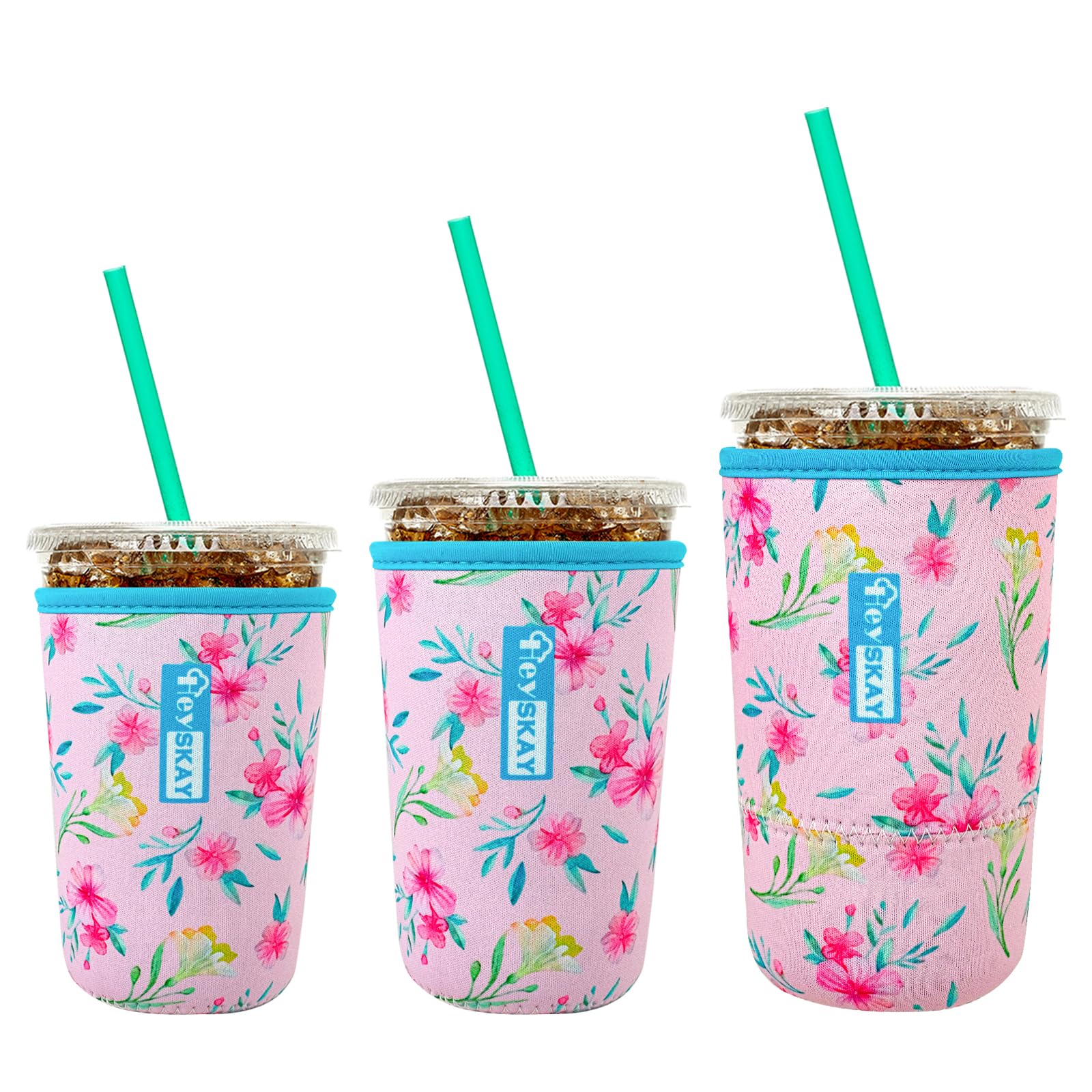 HEYSKAY funda rosa floral para tazas 16-18 oz mantiene fría la bebida