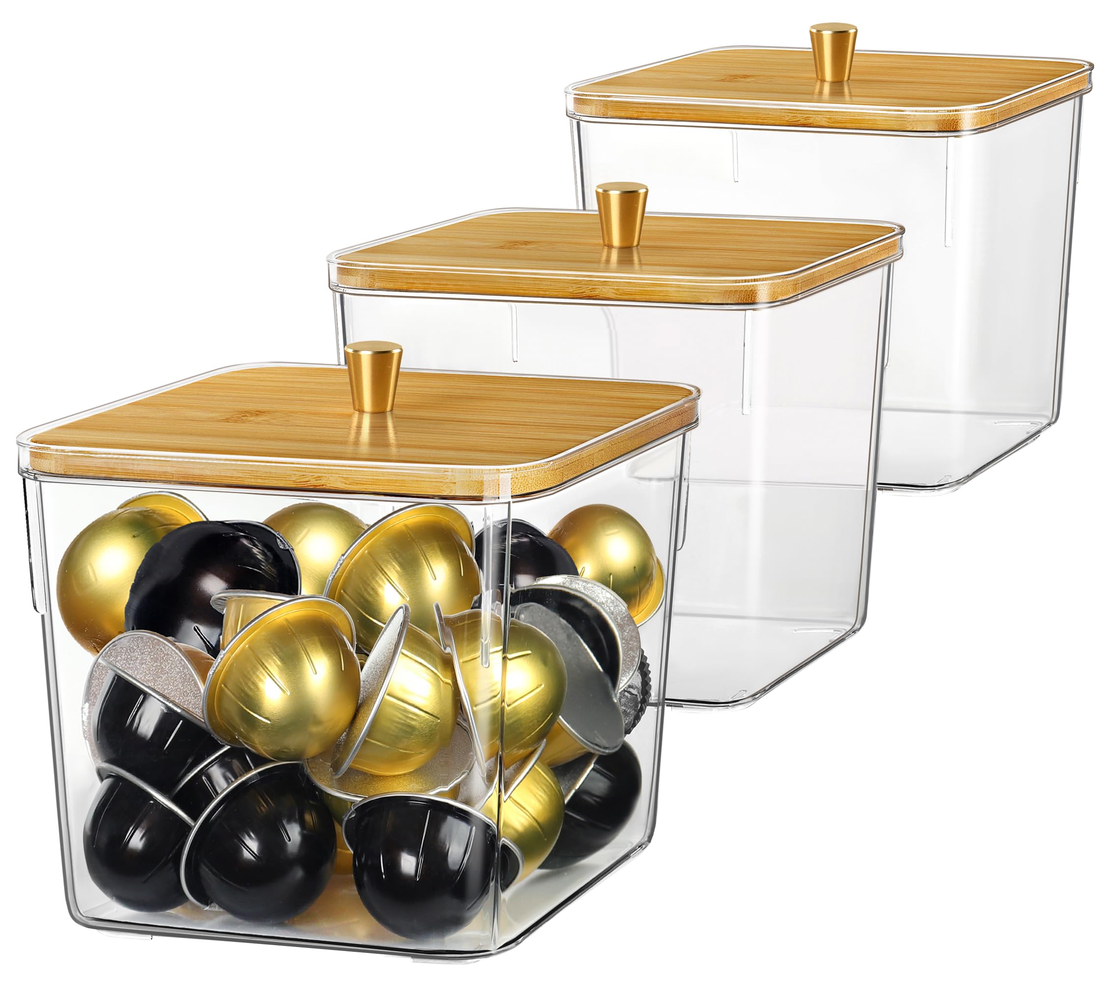 Heyuzb organizador acrílico de cápsulas 125oz frente: gran capacidad para varias cápsulas.