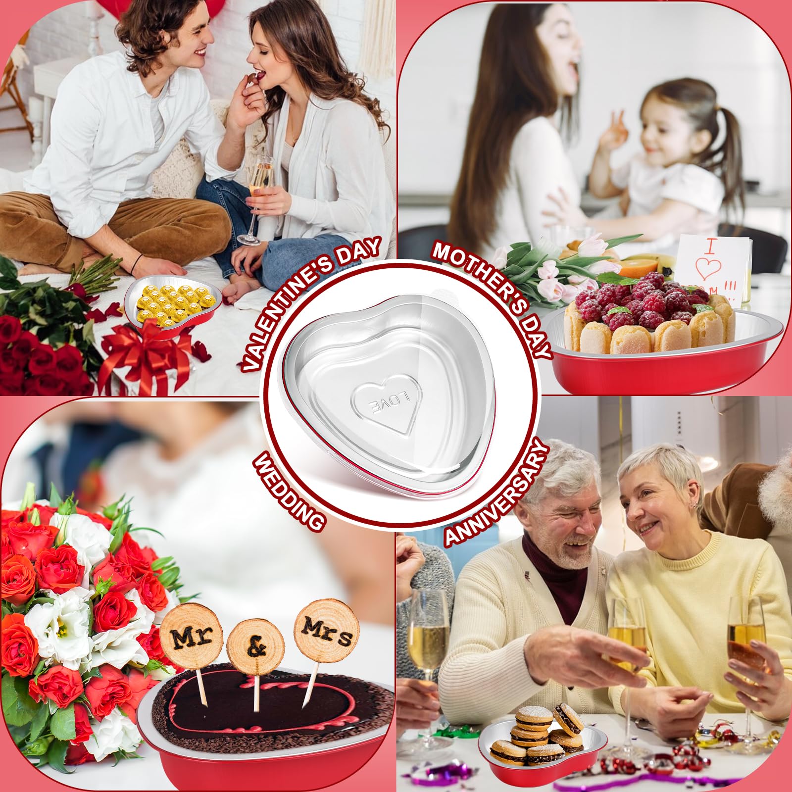 HEYYUMI copas para cupcakes rojas, ideales para fiestas y presentaciones.