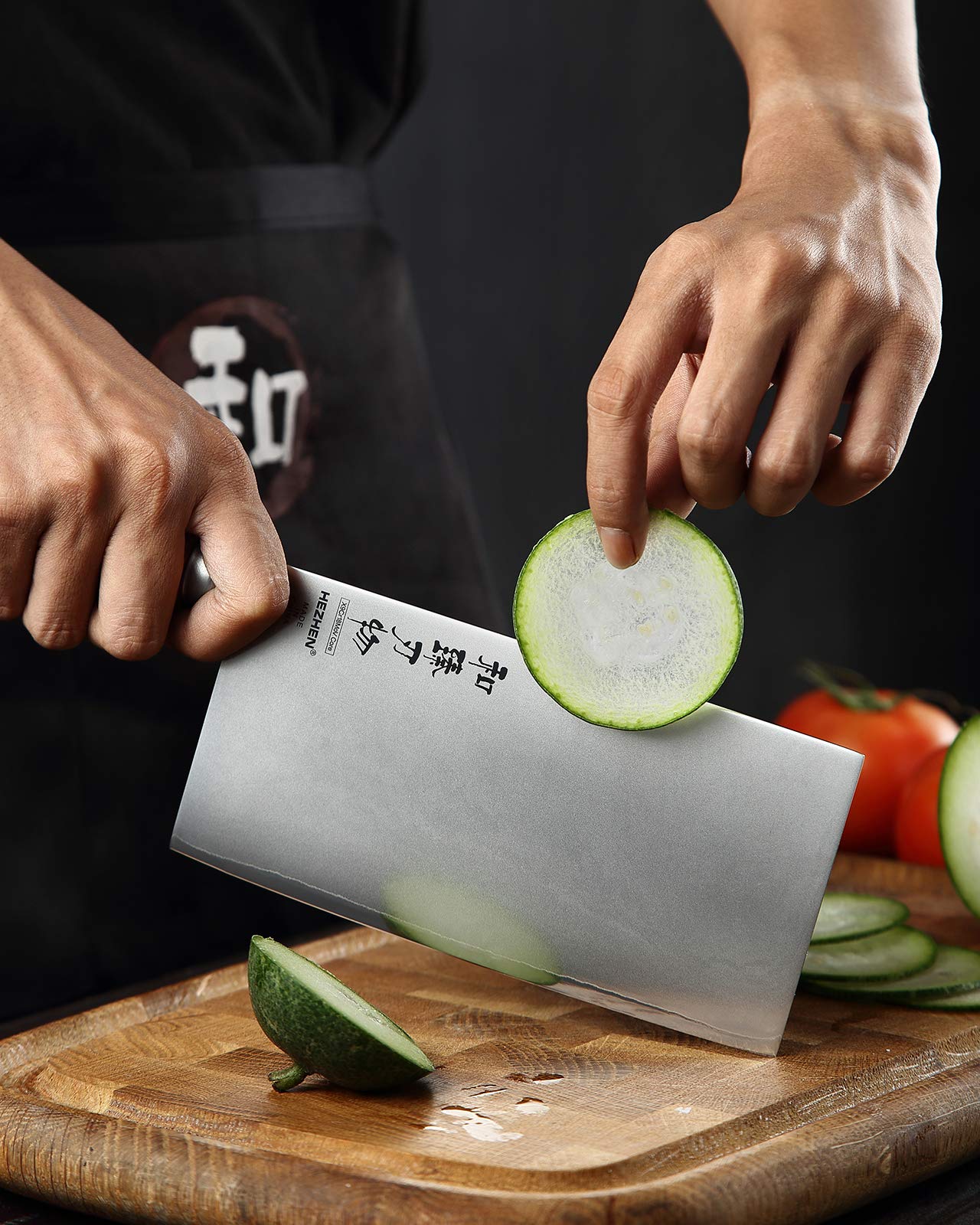 HEZEN cleaver de 7 pulgadas, mango ergonómico para control preciso