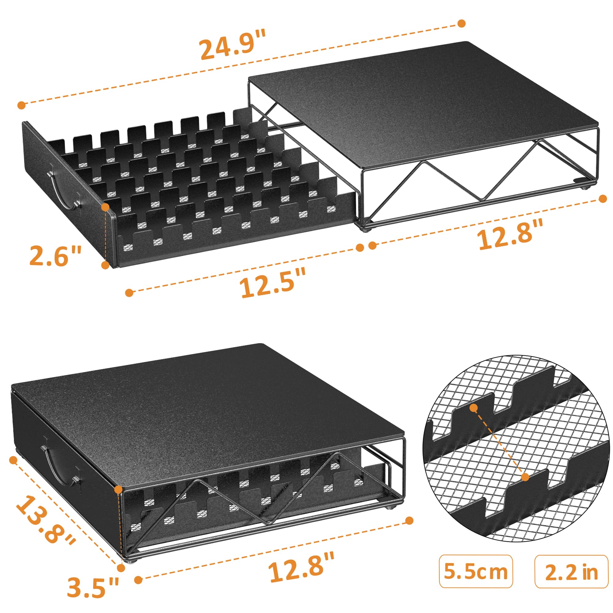 HFHOME dimensiones-cajon-guardado-vertuoline, tamaño compacto para mostrador.