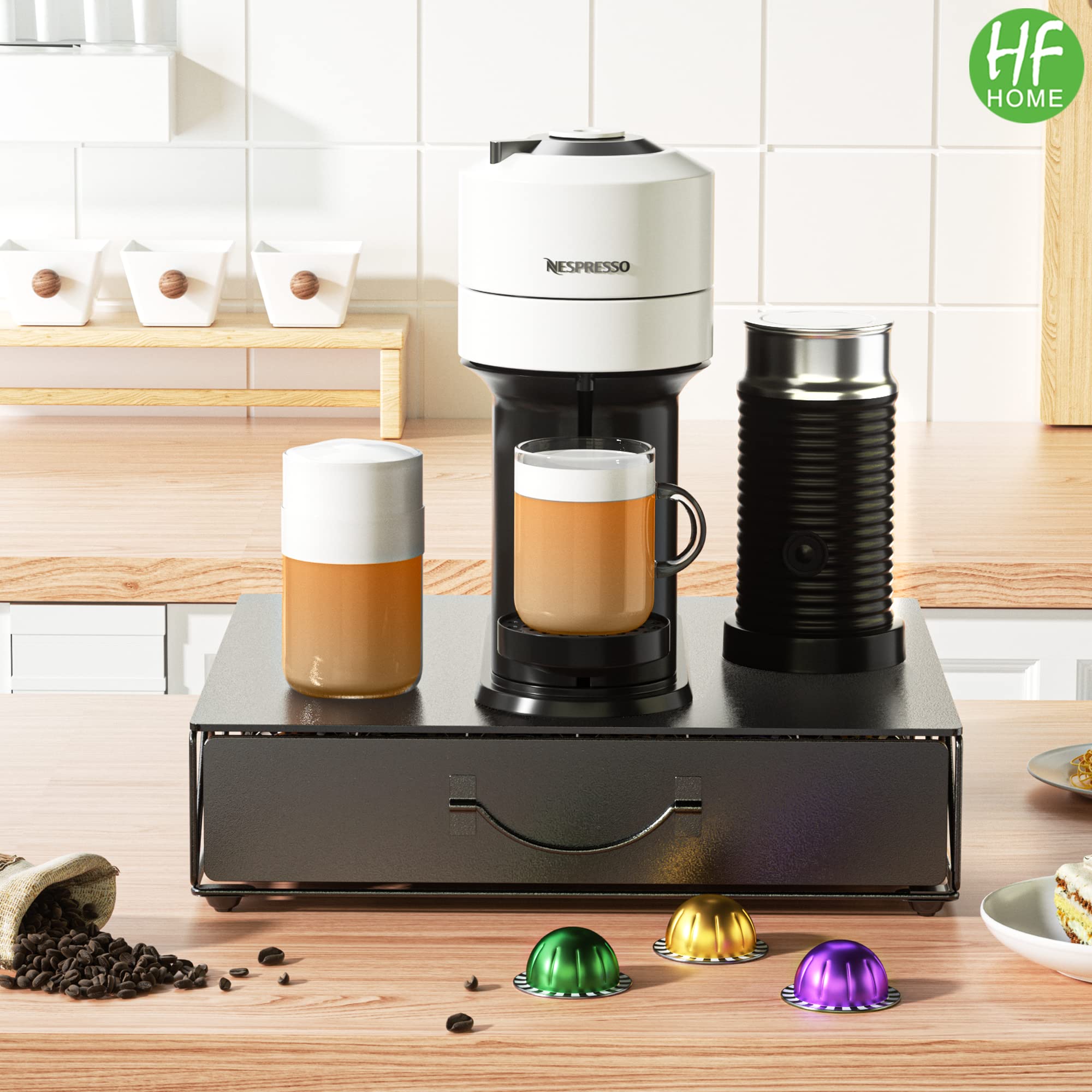 HFHOME diseño-metalico-negro, aspecto moderno y duradero para la encimera.