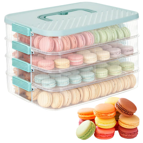HFYZZ contenedor galletas 4 capas, tapa hermética para mantener frescura
