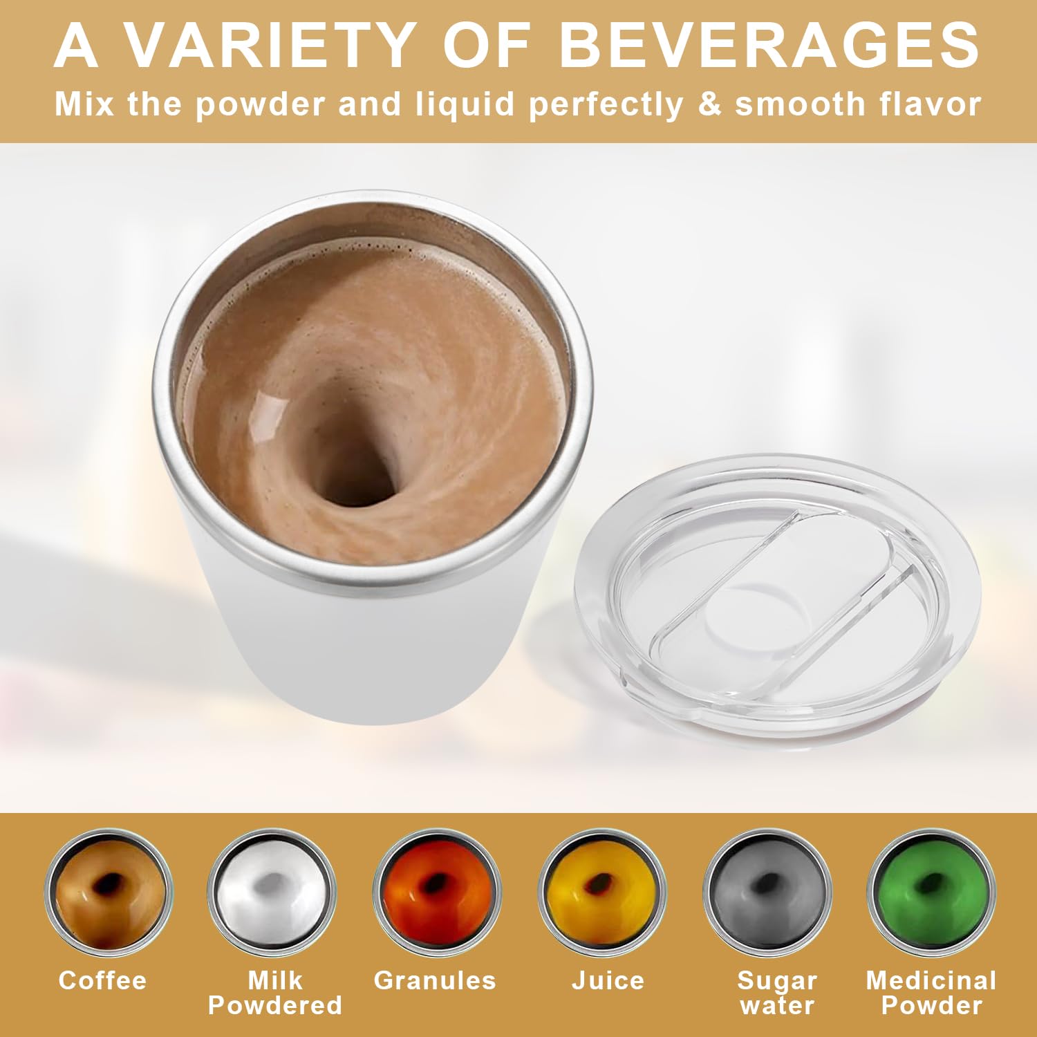 HGHOHG taza mezcla automática café 12oz para bebidas uniformes