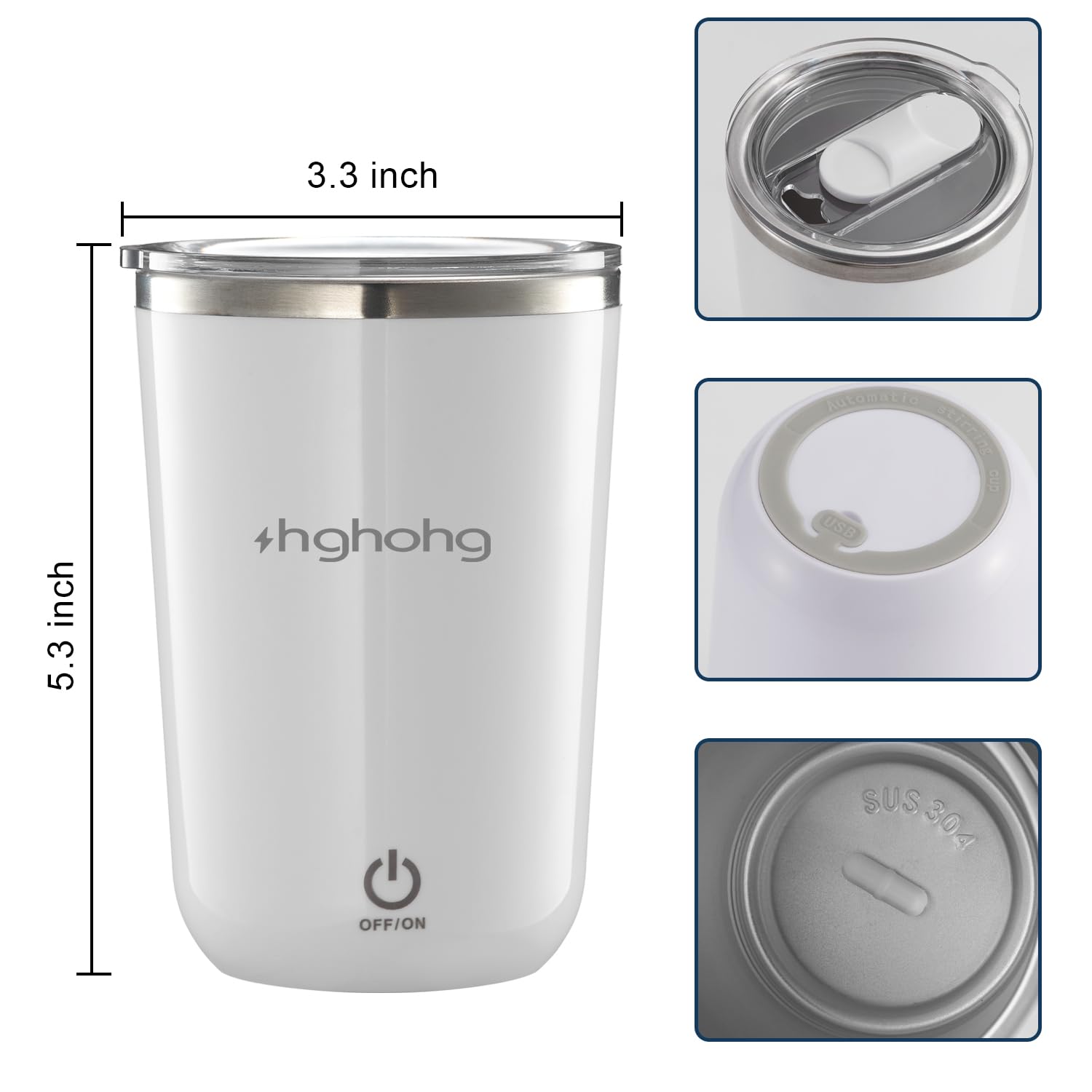 HGHOHG taza recargable para mezclar bebidas sobre la marcha