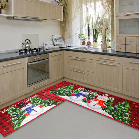 HGKFQP Alfombra con reno navideño, práctica para zonas de alto tráfico.