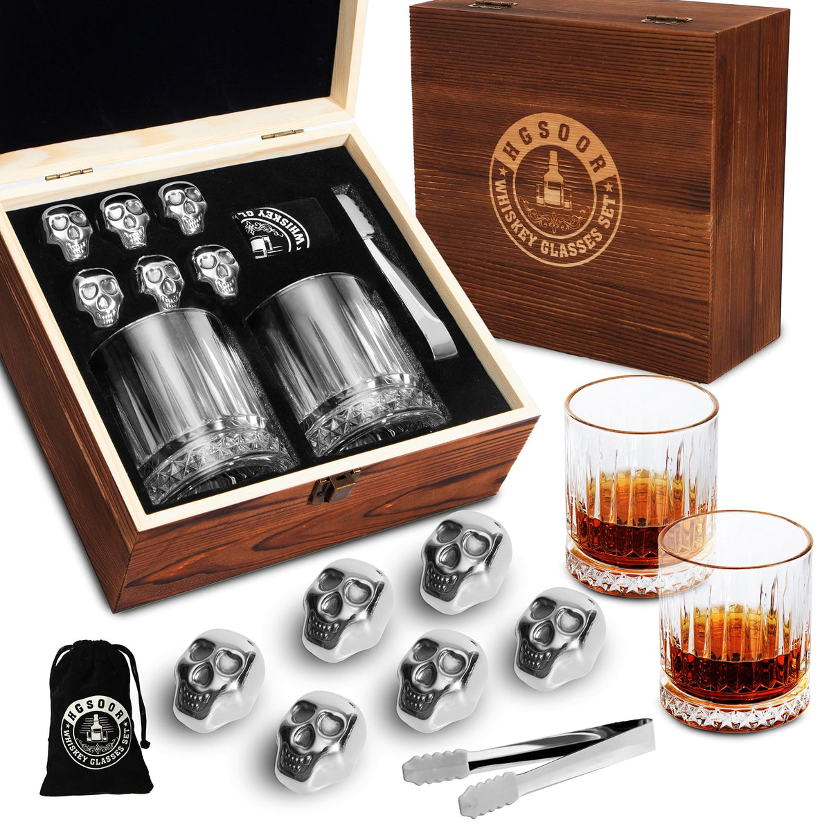 Hgsoor set whisky: dos vasos elegantes para degustación en casa.