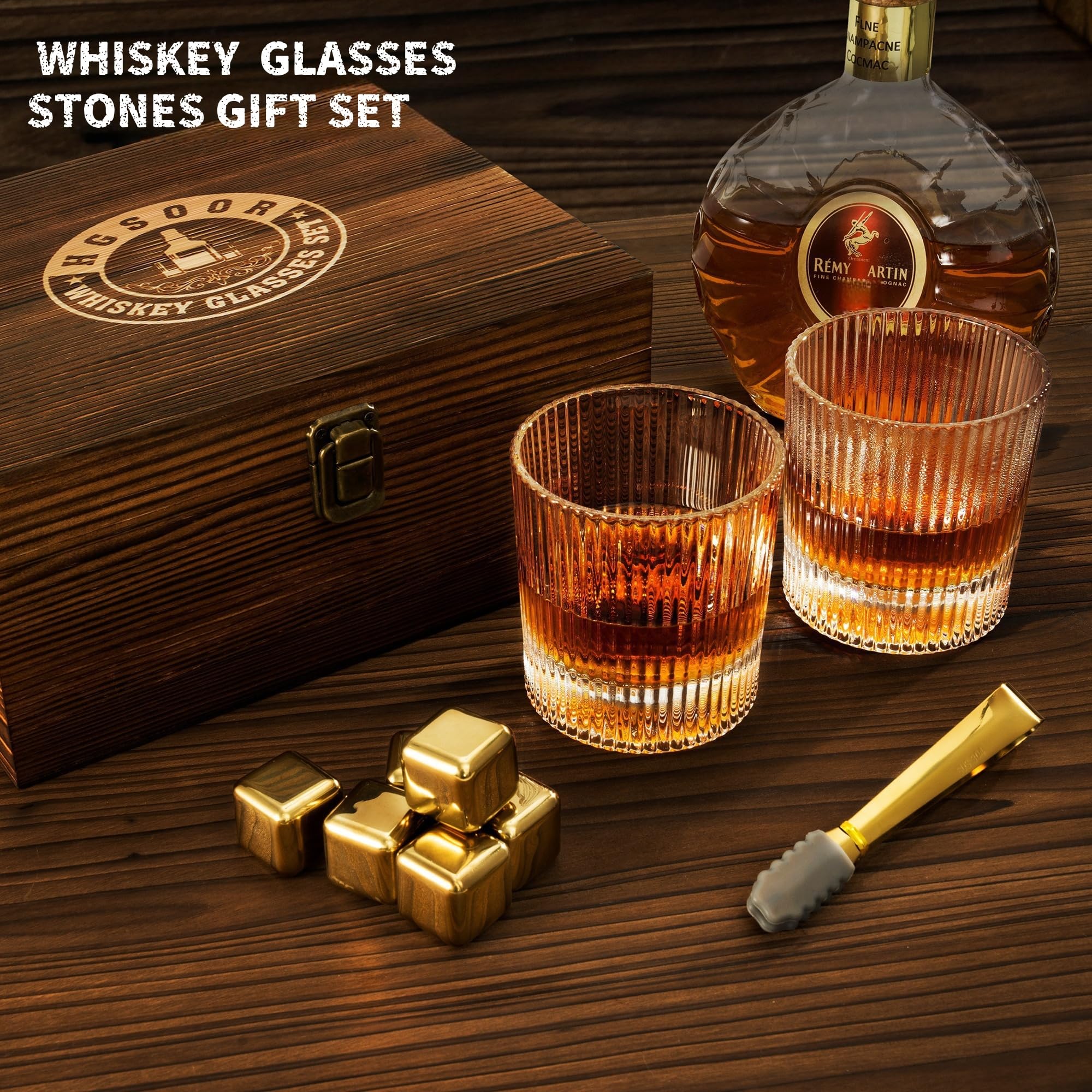 Vasos Hgsoor de whisky en cristal premium con diseño elegante.