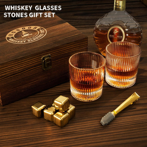 Vasos Hgsoor de whisky en cristal premium con diseño elegante.